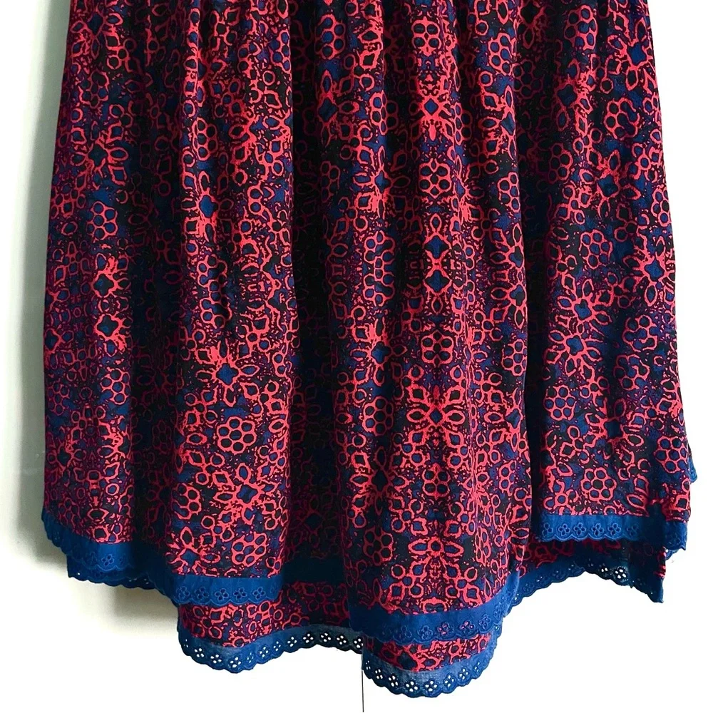 Free People Tabitha Floral Sweetheart Neck Cap Sleeve Babydoll Mini Dress M NWT